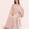 elrare blush thread kaftan seated