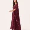 elrare burgundy petal kaftan side view