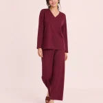 elrare burgundy solid lounge front view