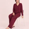 elrare burgundy solid lounge seated