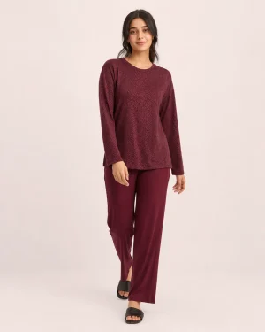 elrare burgundy subtle snake lounge front view