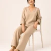 elrare camel linen solid lounge seated