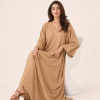 elrare camel solid kaftan seated