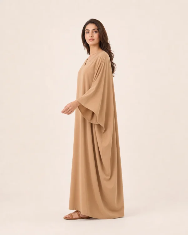 elrare camel solid kaftan side view