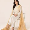 elrare champagne gold ombre dupatta seated