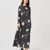 elrare charcoal moonflower maxi front view