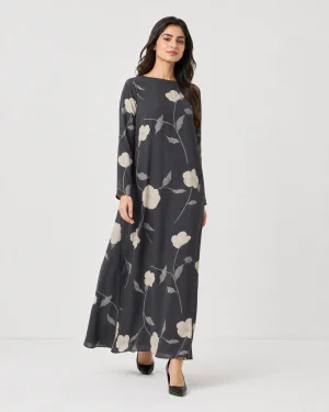 elrare charcoal moonflower maxi front view