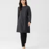 elrare charcoal plain tunic front view