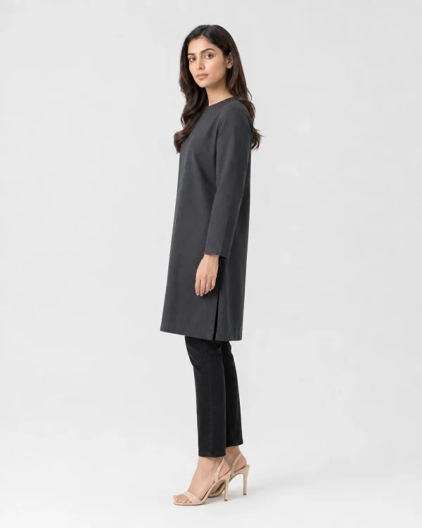 elrare charcoal plain tunic side view