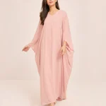 elrare clay pink solid kaftan front view