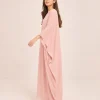 elrare clay pink solid kaftan side view