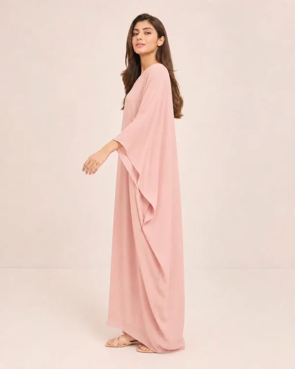 elrare clay pink solid kaftan side view