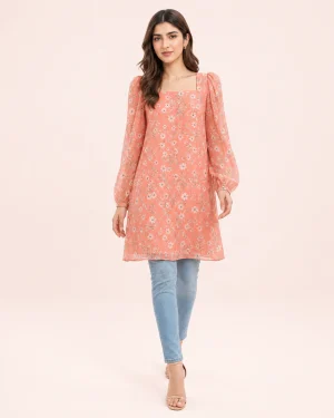 elrare coral meadow tunic front view