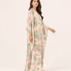 elrare coral tropical kaftan side view