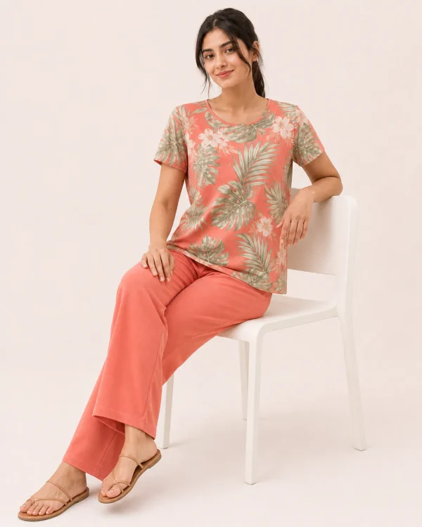 elrare coral tropical lounge seated