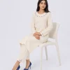 elrare cream blue cross stitch coords seated