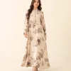 elrare cream coffee floral maxi front view