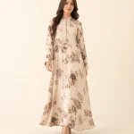 elrare cream coffee floral maxi front view
