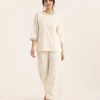 elrare cream crochet trim lounge front view