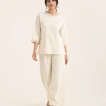 elrare cream crochet trim lounge front view
