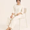 elrare cream crochet trim lounge seated