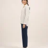 elrare cream navy stripe lounge side view
