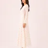 elrare cream pink ditsy maxi side view