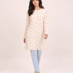elrare cream pink ditsy tunic front view