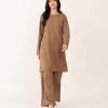 elrare date brown suede crepe coords front view