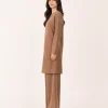 elrare date brown suede crepe coords side view