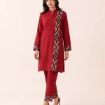 elrare deep red ikat panel coords front view