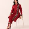 elrare deep red ikat panel coords seated