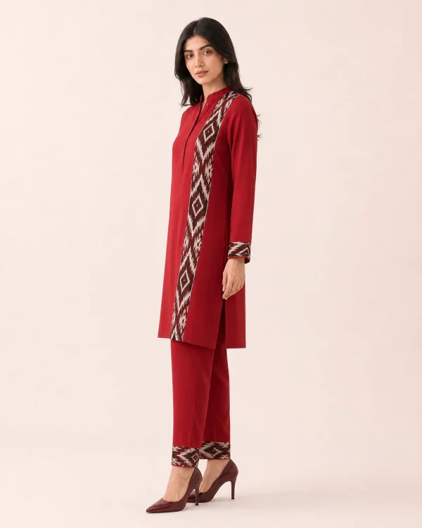 elrare deep red ikat panel coords side view