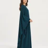 elrare deep teal solid kaftan side view