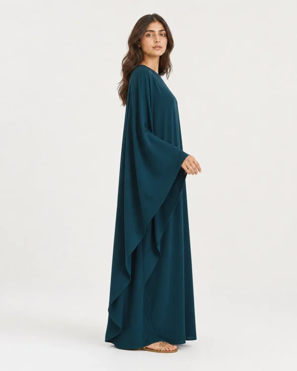 elrare deep teal solid kaftan side view