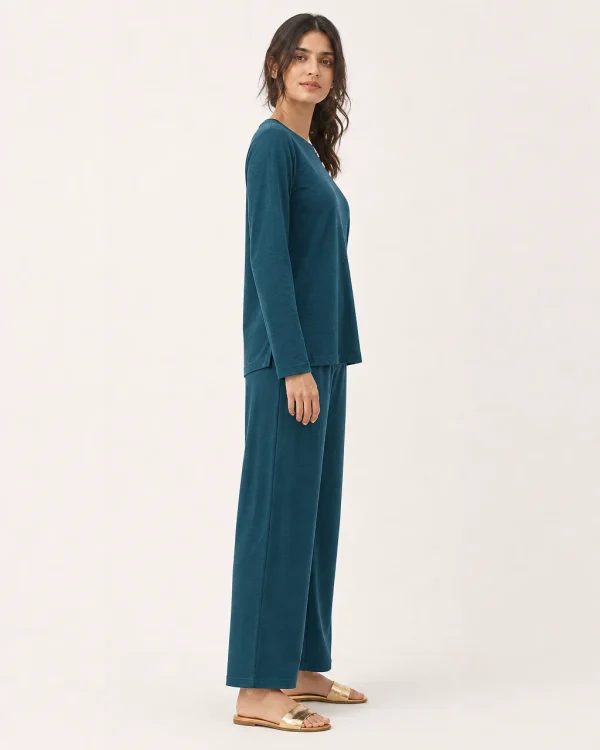 elrare deep teal solid lounge side view