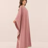 elrare dusty rose gota kaftan side view