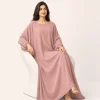 elrare dusty rose solid kaftan seated