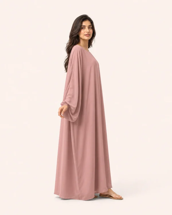elrare dusty rose solid kaftan side view