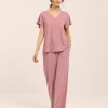 elrare dusty rose solid lounge front view