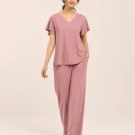 elrare dusty rose solid lounge front view