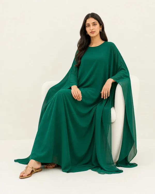 elrare emerald solid kaftan seated