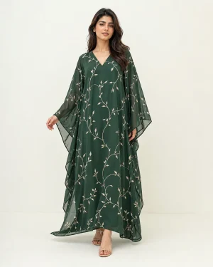 elrare forest vine kaftan front view