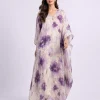 elrare grape abstract kaftan front view
