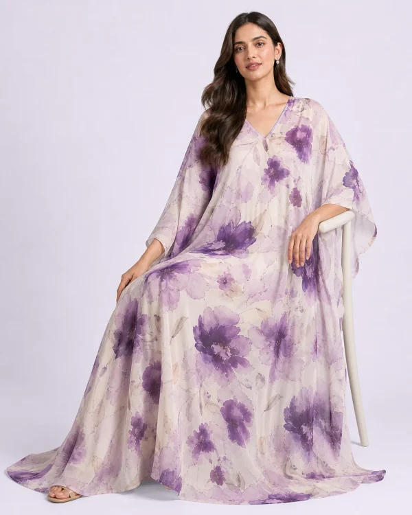 elrare grape abstract kaftan seated