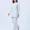 elrare ice blue silk rib coords front view