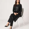 elrare ink black satin panel coords seated