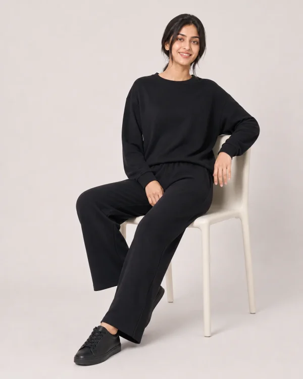 elrare ink black solid lounge seated