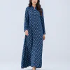 elrare ink blue ikat maxi front view