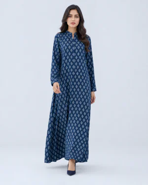 elrare ink blue ikat maxi front view